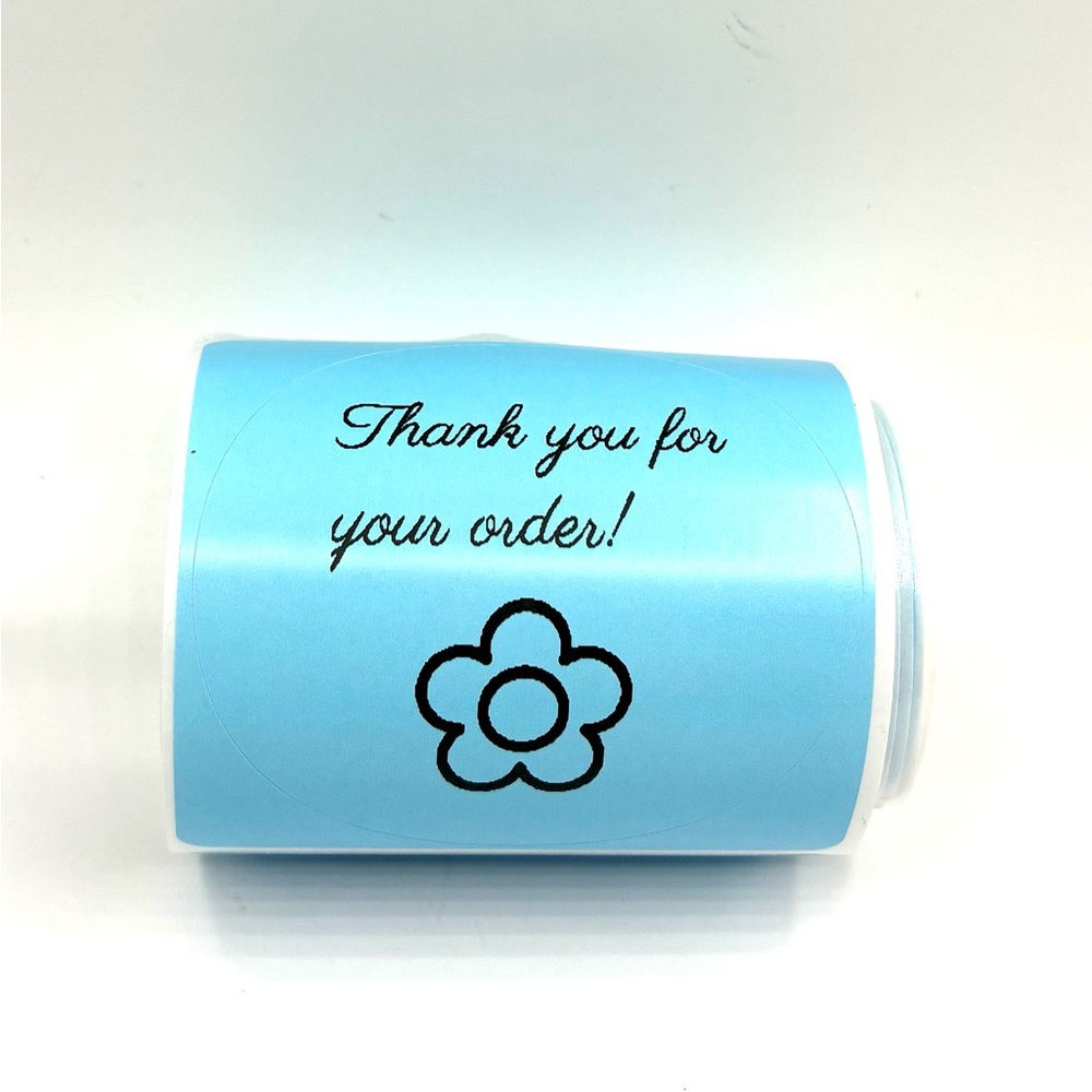 (25) Blue Thank You Stickers